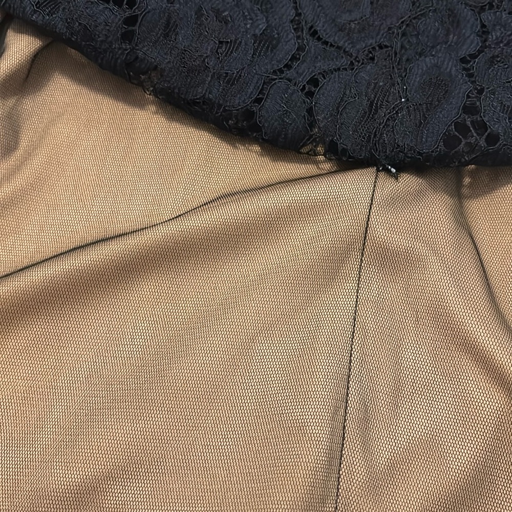 Vera Wang Nordstrom Dress navy nude v neck lace cocktail SZ 10 formal dressy NWT - Picture 9 of 16